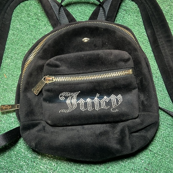 Juicy Couture Mini Backpack - Black Velour - Y2K - Picture 2 of 7